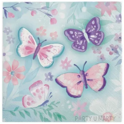 serwetki barwne motyle amscan 33 cm 16 szt