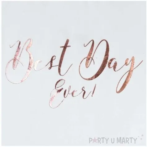 serwetki best day ever biale ginger ray 33 cm 20 szt