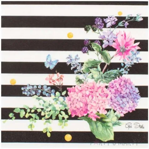 serwetki black flowers givi italia 33 cm 16 szt