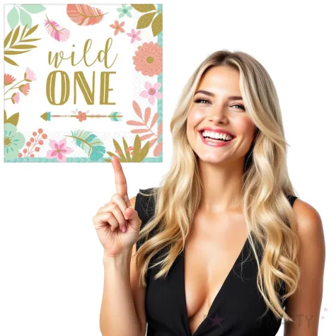 serwetki boho birthday girl urodziny 1 33 cm 16 szt