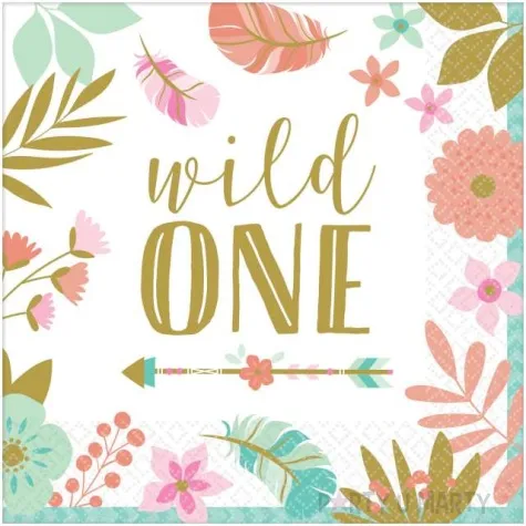 serwetki boho birthday girl urodziny 1 33 cm 16 szt