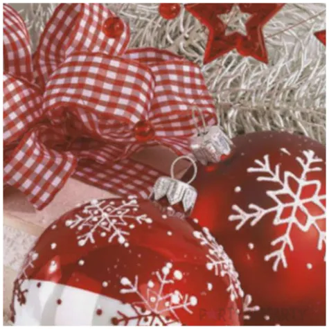 serwetki bombki bialo czerwone z gwiazdkami maki 33 cm 20 szt