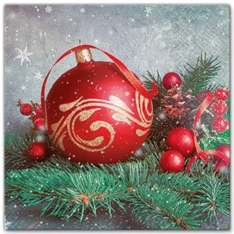 serwetki bombki na galazce paw 33 cm 20 szt