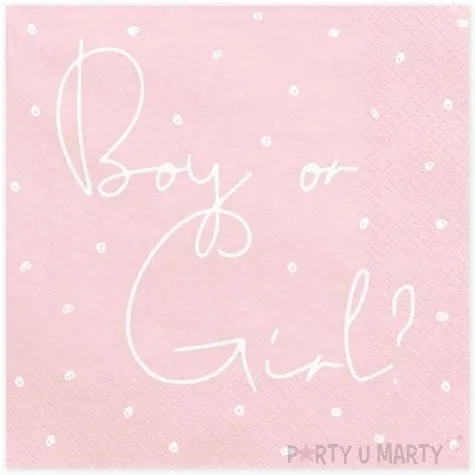 serwetki boy or girl partydeco 33 cm 20 szt