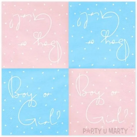 serwetki boy or girl partydeco 33 cm 20 szt