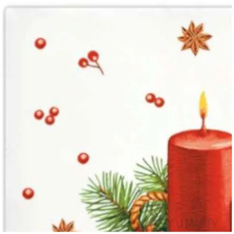 serwetki boze narodzenie swiece i szyszki czerwone paw 33 cm 20 szt