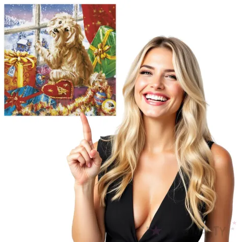 serwetki bozonarodzeniowe prezenty i pies maki 33 cm 20 szt