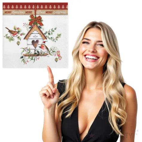 serwetki bozonarodzeniowy karmnik dla ptakow maki 33 cm 20 szt