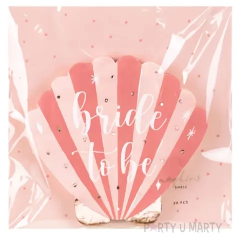 serwetki bride to be muszelka rozowy partydeco 20 szt