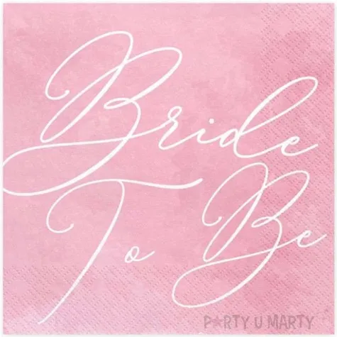 serwetki bride to be rozowe jasne 33 cm 20 szt