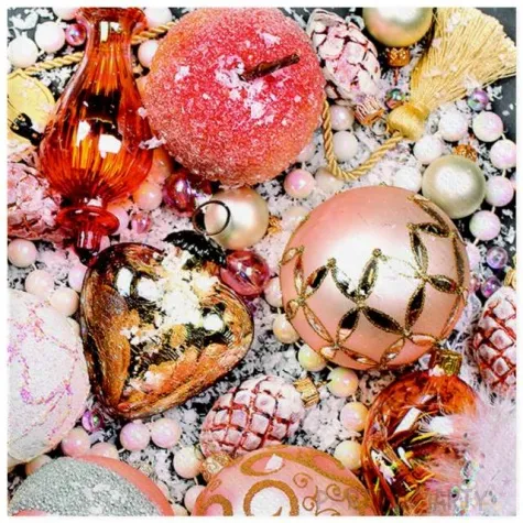 serwetki brokatowe bombki maki 33 cm 20 szt