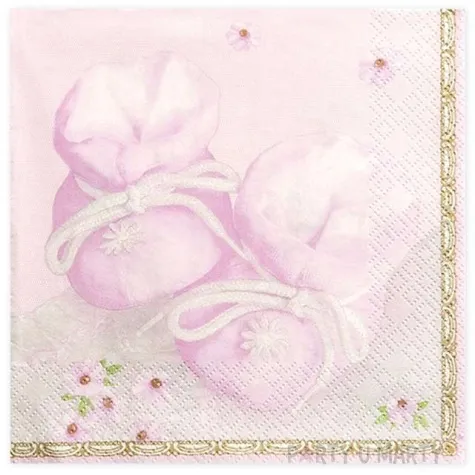 serwetki buciki rozowe 33 cm 20 szt