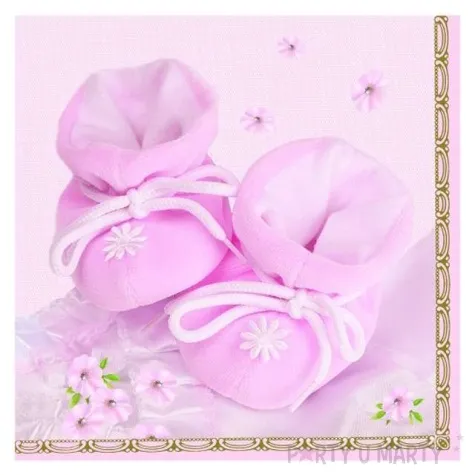 serwetki buciki rozowe maki 33 cm 20 szt