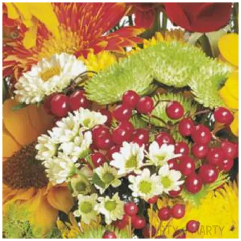 serwetki bukiet jesiennych kwiatow maki 33 cm 20 szt