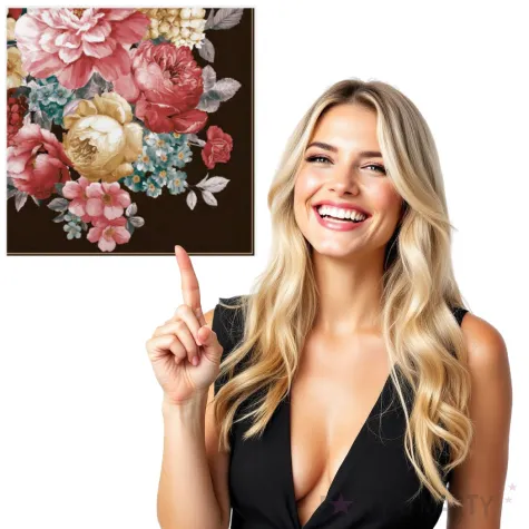 serwetki bukiet pastelowych kwiatow czarne maki 33 cm 20 szt