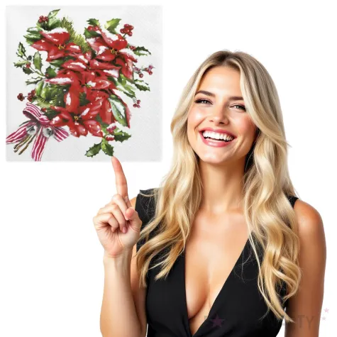 serwetki bukiet poinsecji maki 33 cm 20 szt