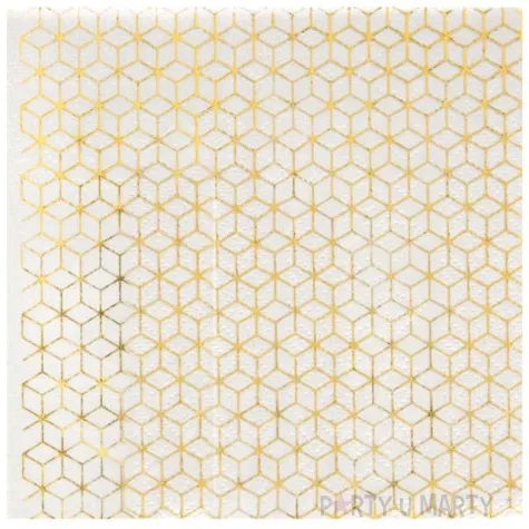 serwetki cement tile bialo zlote 25 cm santex 20 szt