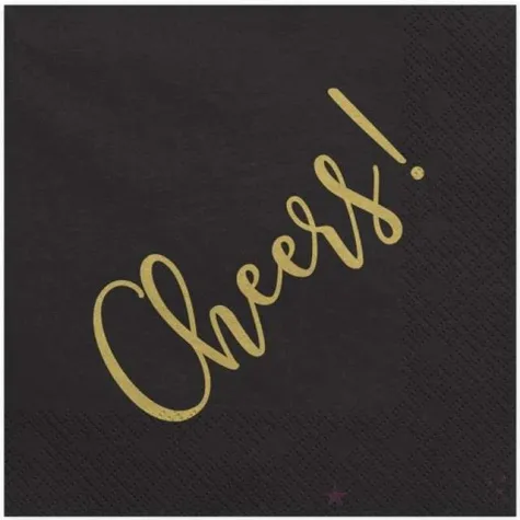 serwetki cheers czarne 33 cm 20 szt