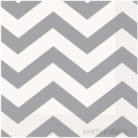 serwetki chevron srebrne 33 cm 16 szt