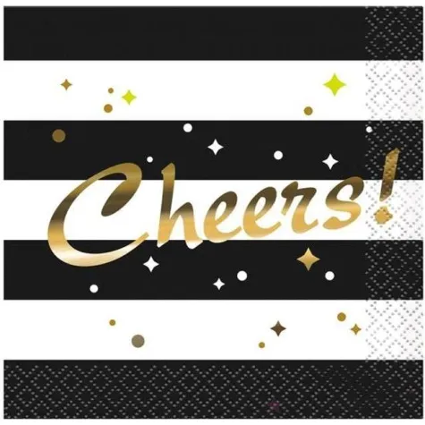 serwetki chick party unique czarno biale 25 cm 16 szt