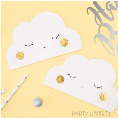 serwetki chmurki biale partydeco 32 cm 20 szt