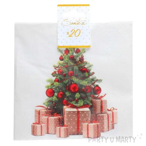 serwetki choinka z prezentami santex 33 cm 20 szt