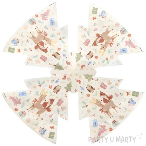 serwetki choinka ze zwierzatkami amscan 33 cm 16 cm