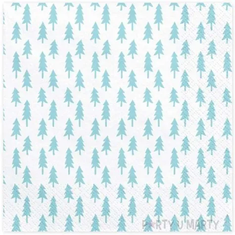 serwetki choinki biale partydeco 33 cm 20 szt