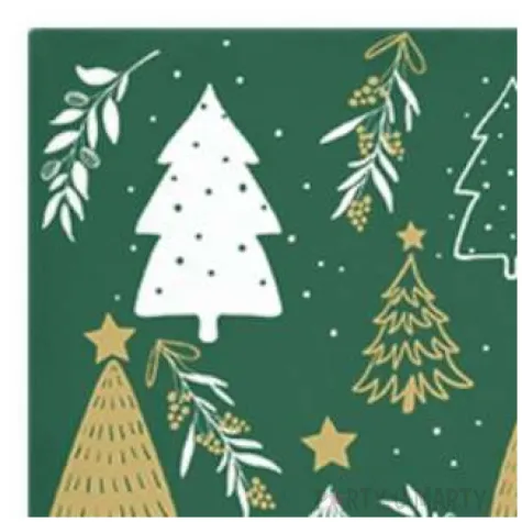 serwetki choinki zielone paw 33 cm 20 szt