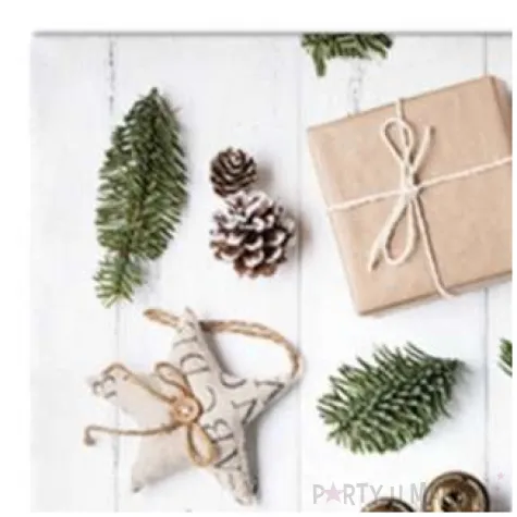 serwetki choinkowe ozdoby biale paw 33 cm 20 szt