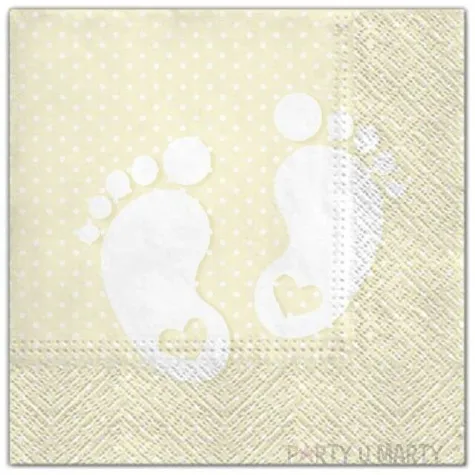 serwetki chrzest slady stop maki 33 cm 20 szt