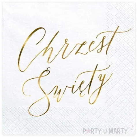 serwetki chrzest swiety biale partydeco 33cm 20 szt
