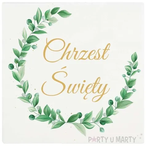 serwetki chrzest swiety listki bialy dekolo 33 cm 20 szt