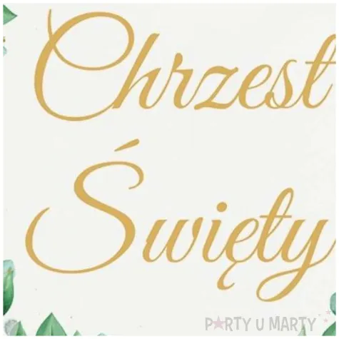 serwetki chrzest swiety listki bialy dekolo 33 cm 20 szt