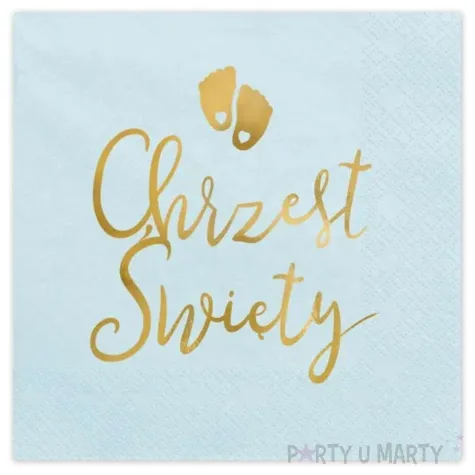 serwetki chrzest swiety niebieski partydeco 33 cm 12 szt