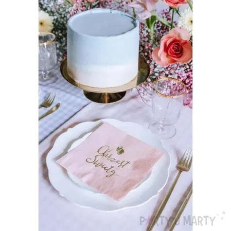 serwetki chrzest swiety rozowy partydeco 33 cm 12 szt