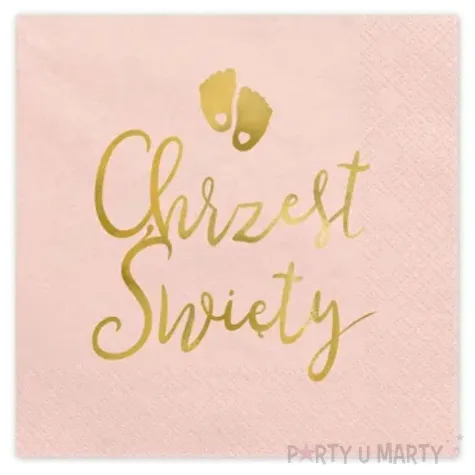 serwetki chrzest swiety rozowy partydeco 33 cm 12 szt