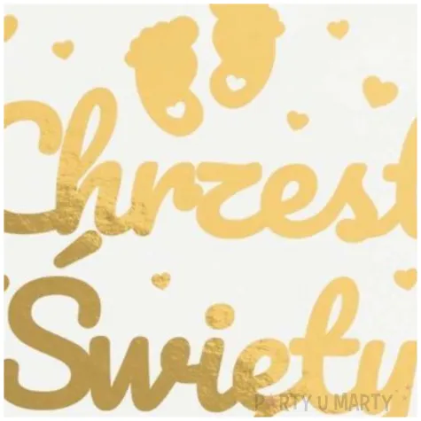 serwetki chrzest swiety stopki zloty dekolo 33 cm 10 szt