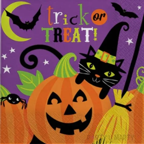 serwetki cukierek albo psikus kolorowe amscan 33 cm 16 szt