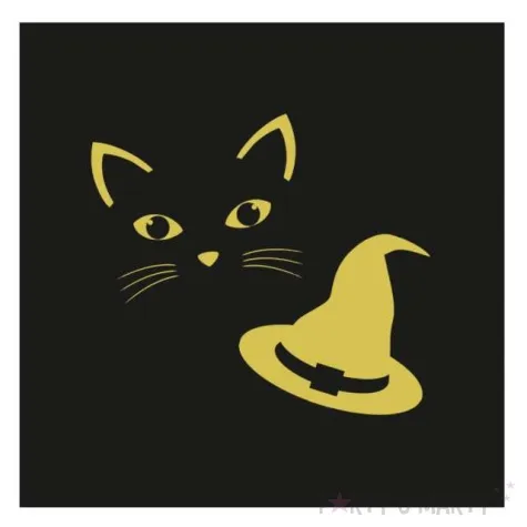 serwetki czarownica i kot halloweenowe party czarne congee 33 cm 20 szt