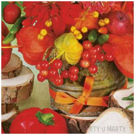 serwetki czerwone papryki maki 33 cm 20 szt