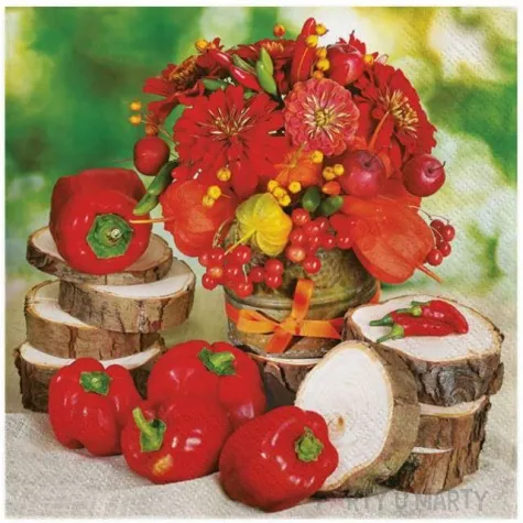 serwetki czerwone papryki maki 33 cm 20 szt