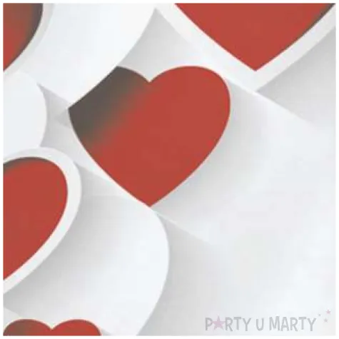 serwetki czerwone serca 3d maki 33 cm 20 szt