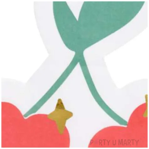 serwetki czerwone wisienki partydeco 16x13 cm 20 szt