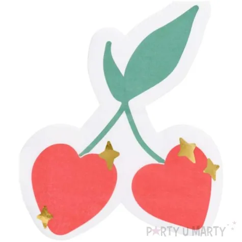 serwetki czerwone wisienki partydeco 16x13 cm 20 szt