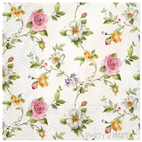 serwetki czule roze paw 33 cm 20 szt