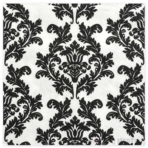 serwetki damask bialo czarne 33 cm 20 szt