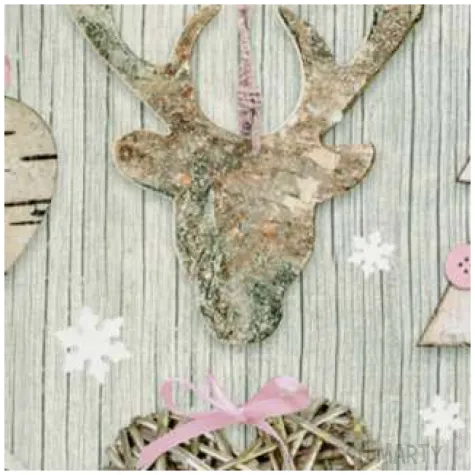 serwetki dekoracja bozonarodzeniowa z rozem maki 33 cm 20 szt