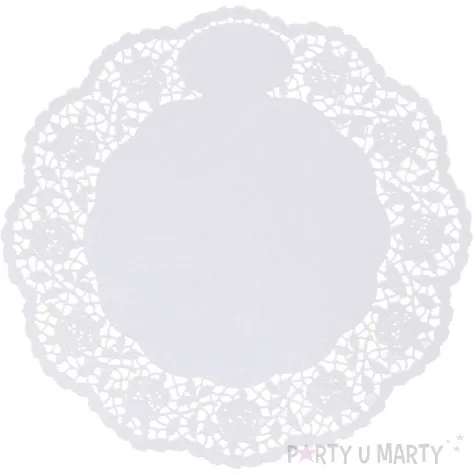 serwetki dekoracyjne azurowe okragle biale arpex 20 cm 12 szt