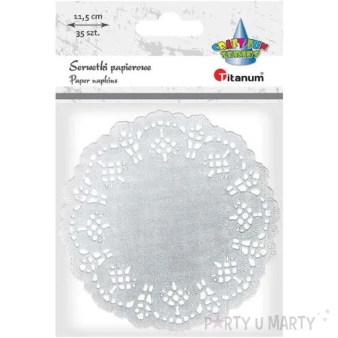 serwetki dekoracyjne classic srebrne titanum 11 5 cm 35 szt